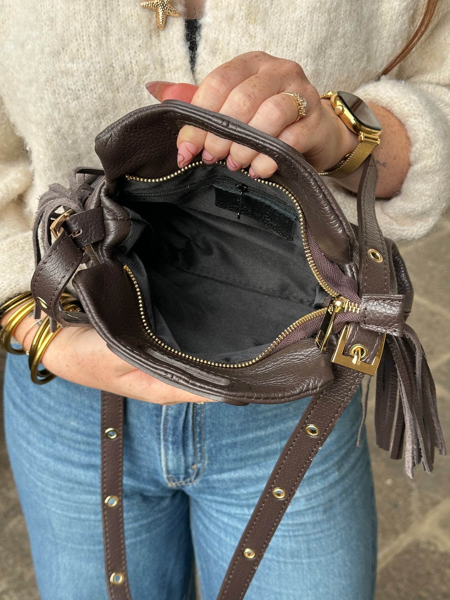 Sac Lily - sac sceau en cuir grainé