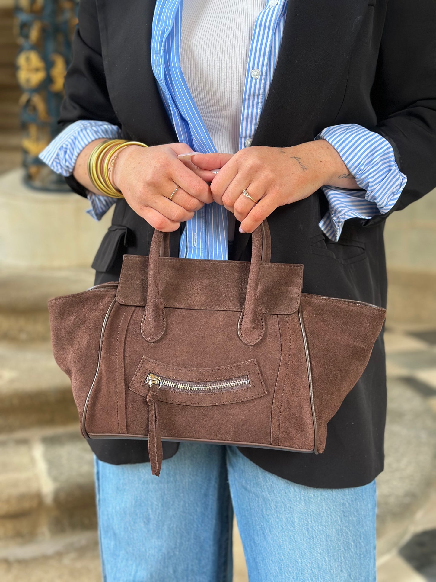 Sac Rachel - city-bag en cuir suède