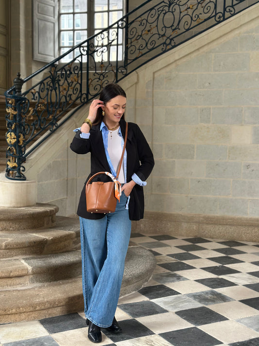 Sac Veronika - bucket bag en cuir grainé