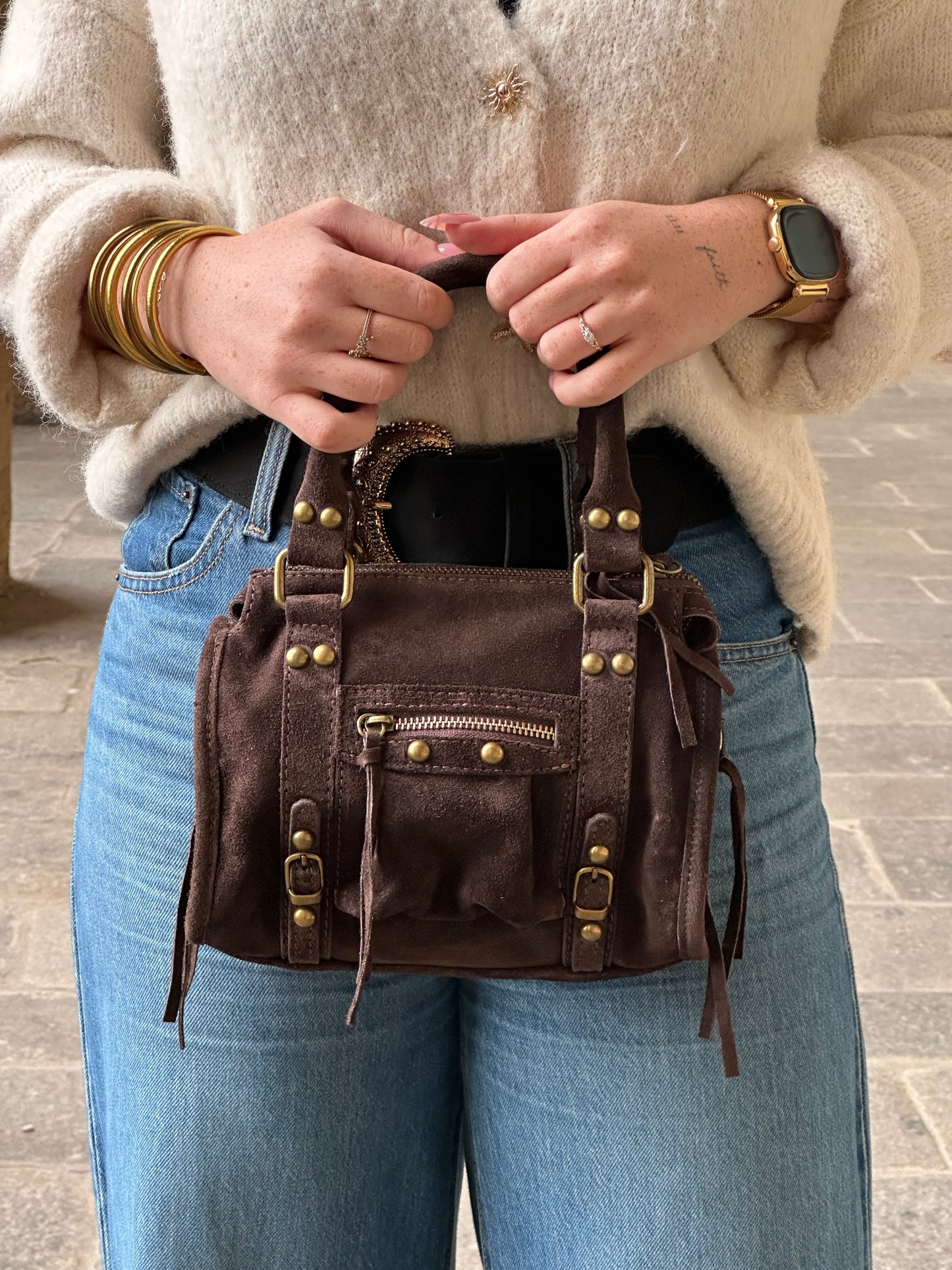 Sac Kate mini - city-bag en cuir suède
