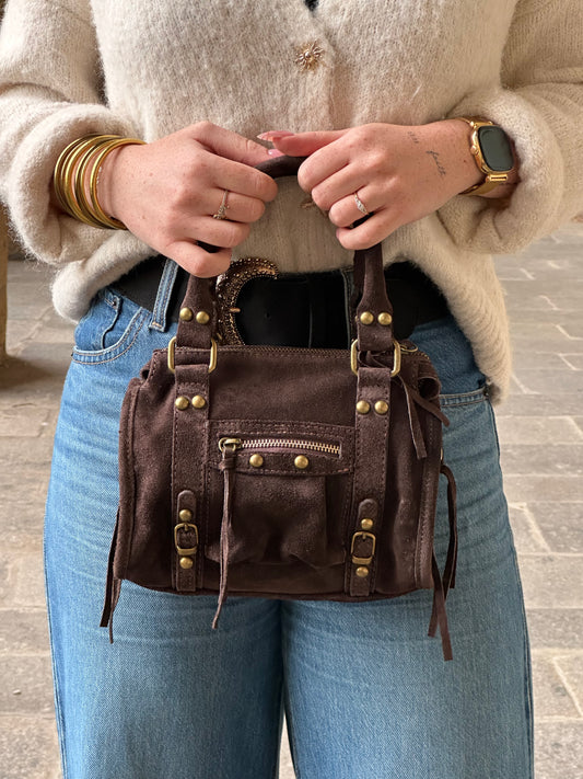 Sac Kate mini - city-bag en cuir suède