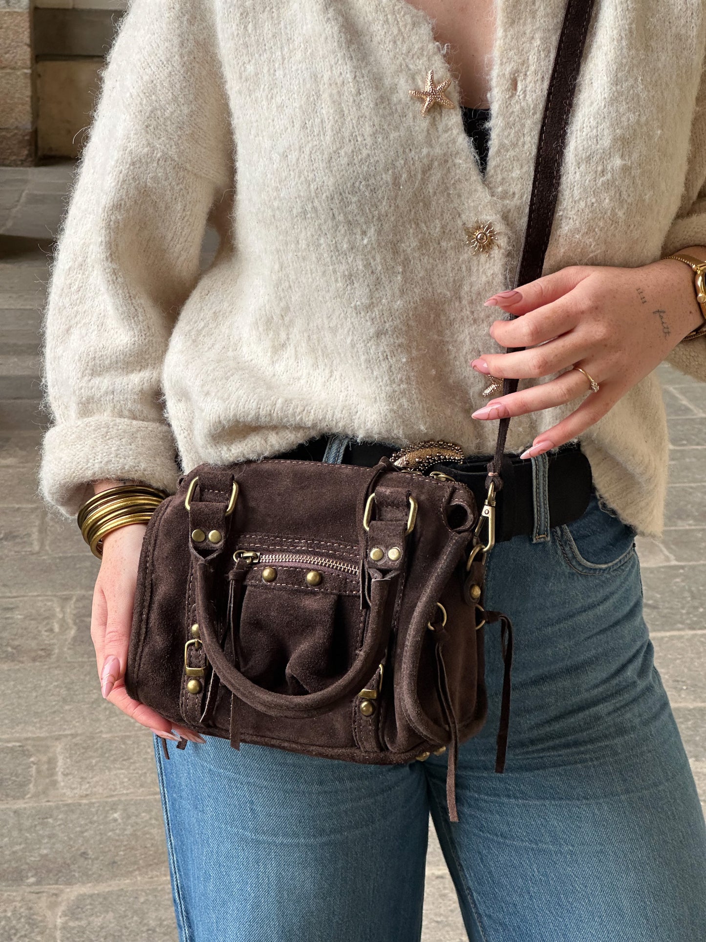 Sac Kate mini - city-bag en cuir suède