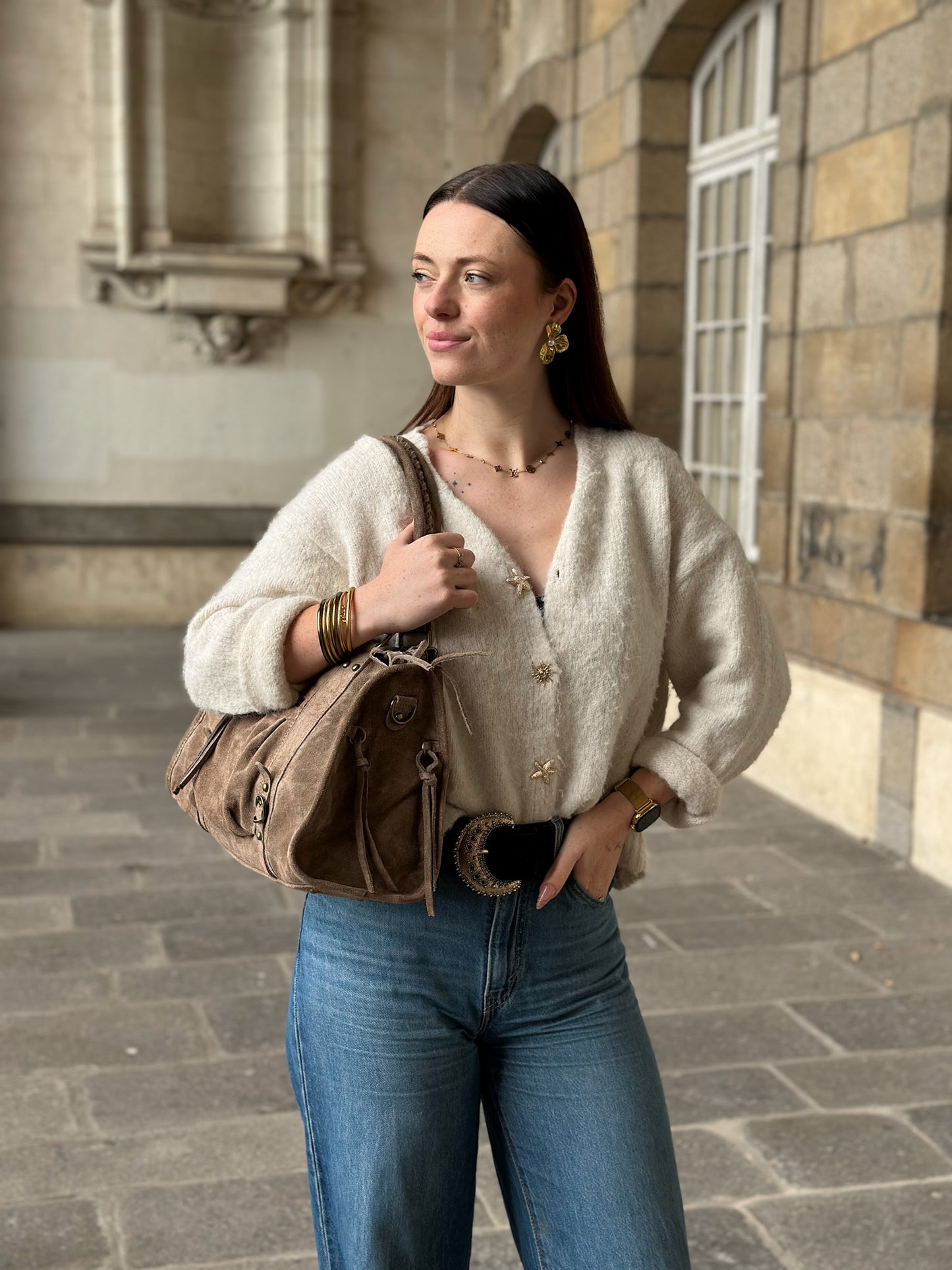 Sac Kate large - city-bag en cuir suède