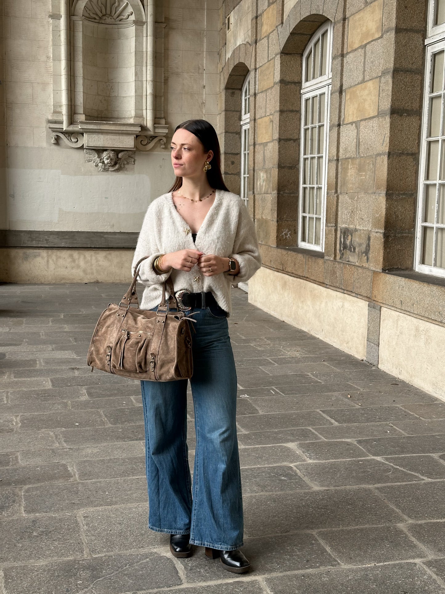 Sac Kate large - city-bag en cuir suède