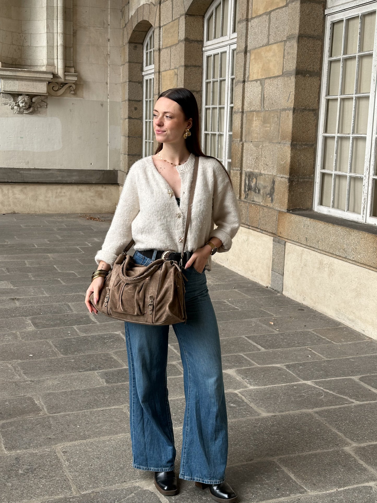 Sac Kate large - city-bag en cuir suède