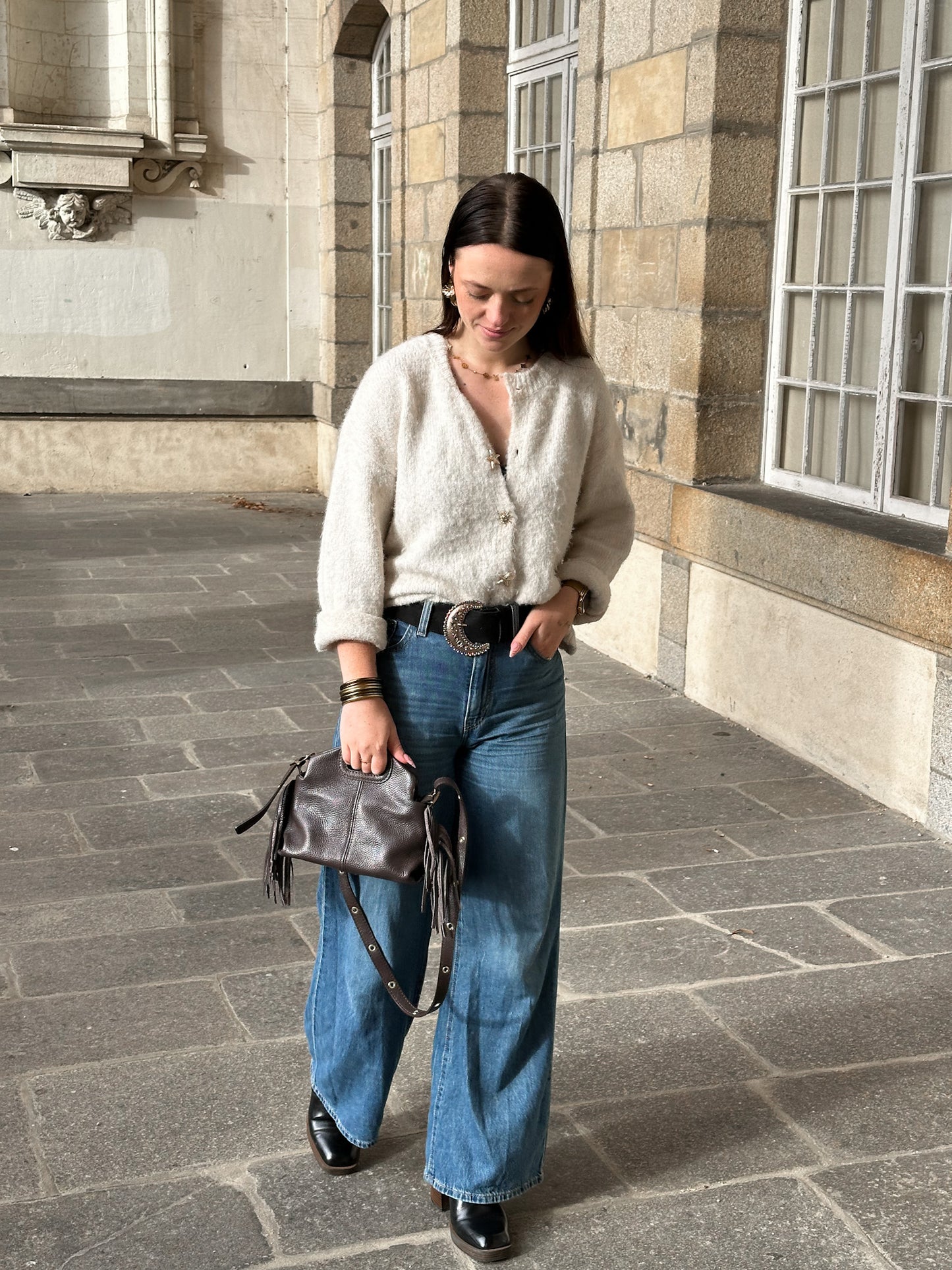 Sac Lily - sac sceau en cuir grainé