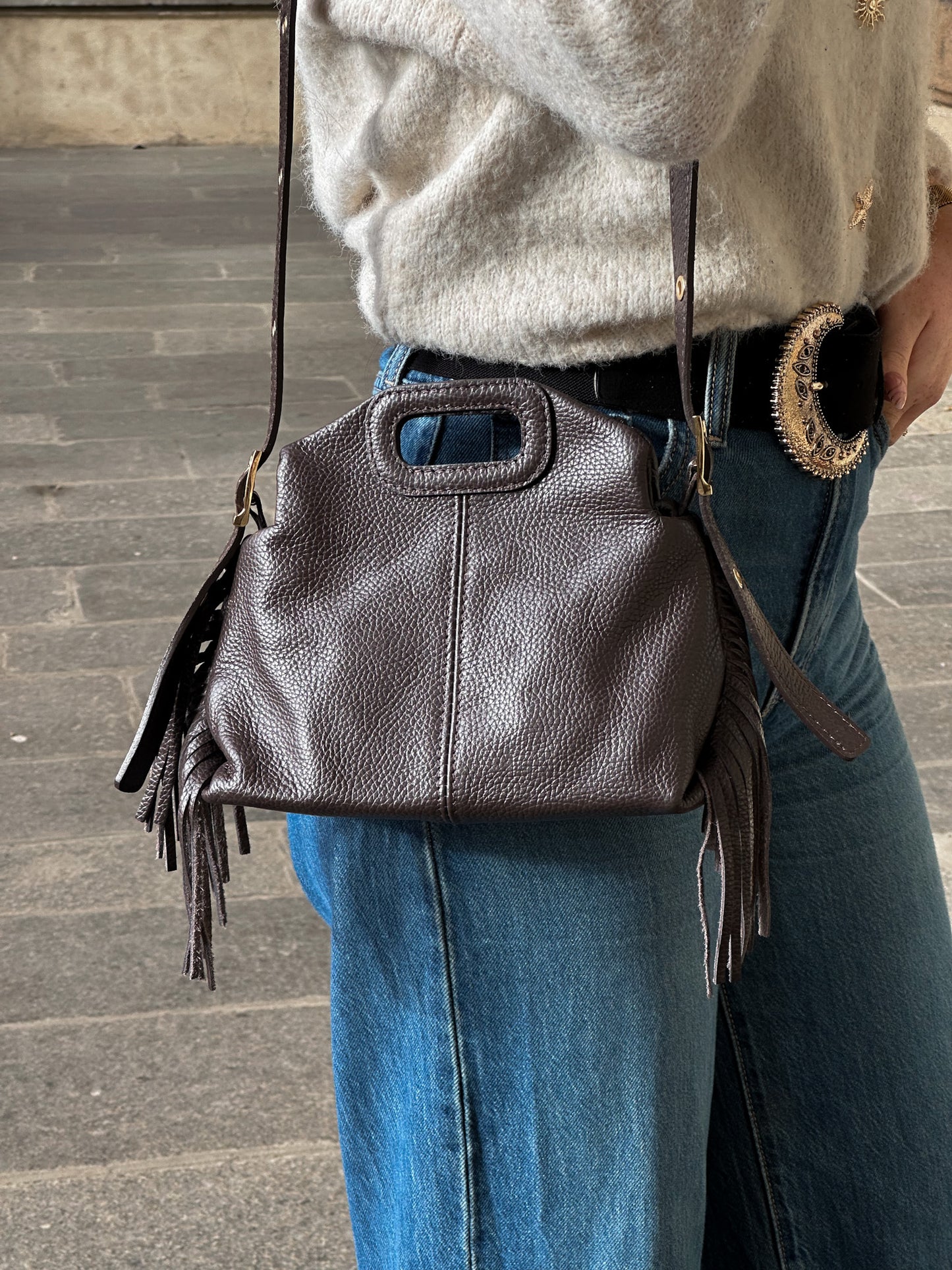 Sac Lily - sac sceau en cuir grainé