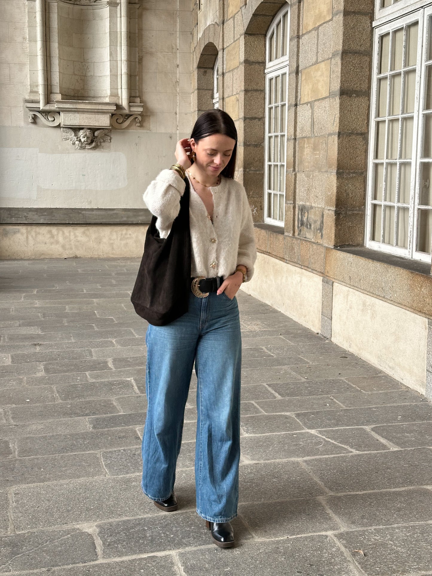 Sac Mila - fourre-tout hobo en cuir suède