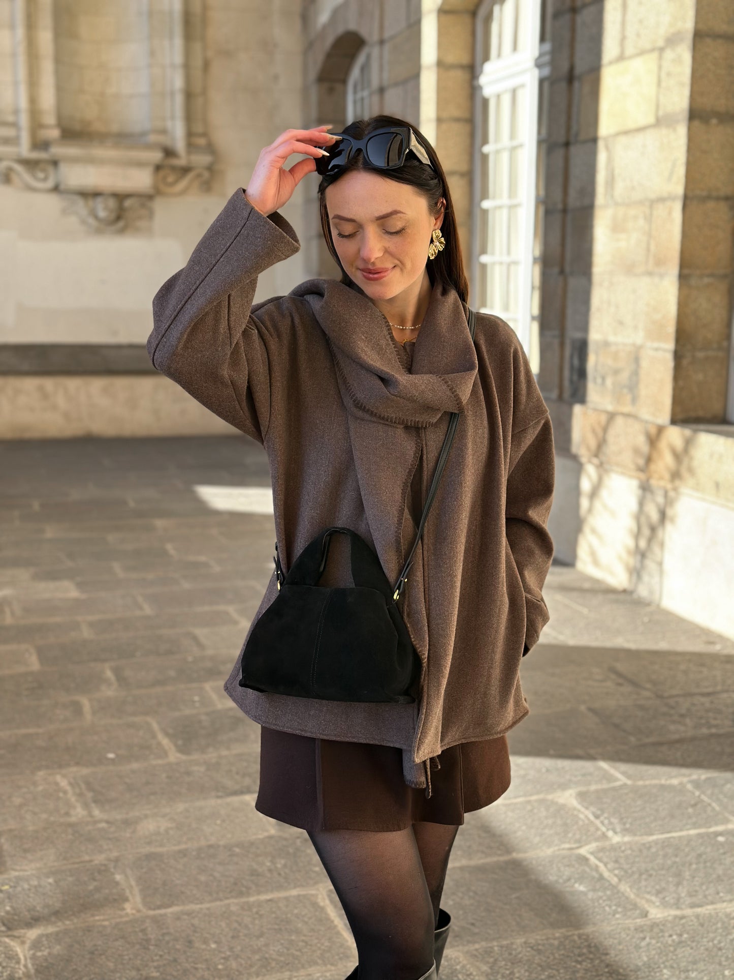 Sac Coralie - city-bag en cuir suède