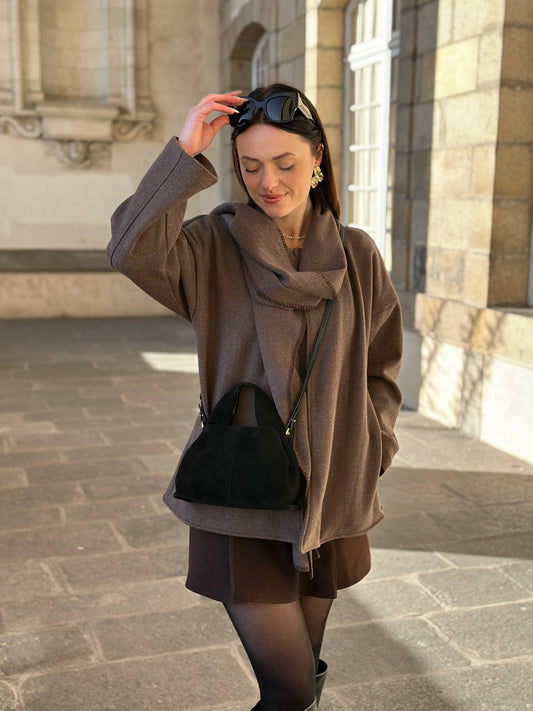 Sac Coralie - city-bag en cuir suède