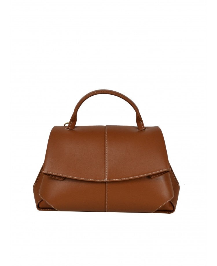 Sac Palvin camel - bucket bag en cuir lisse
